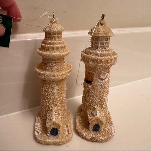 *set of 2* Kurt Adler Christmas tree ornaments. Sand lighthouse ornament. - Picture 2 of 8